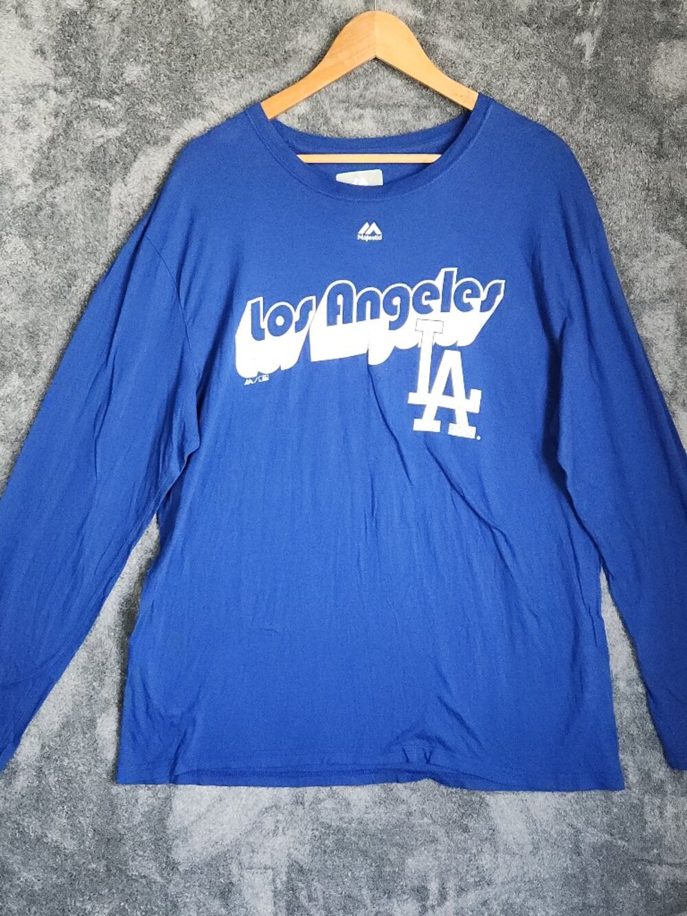 Majestic Los Angeles Dodgers XL Mens Long Sleeve Tee Royal Blue T-Shirt MLB EUC